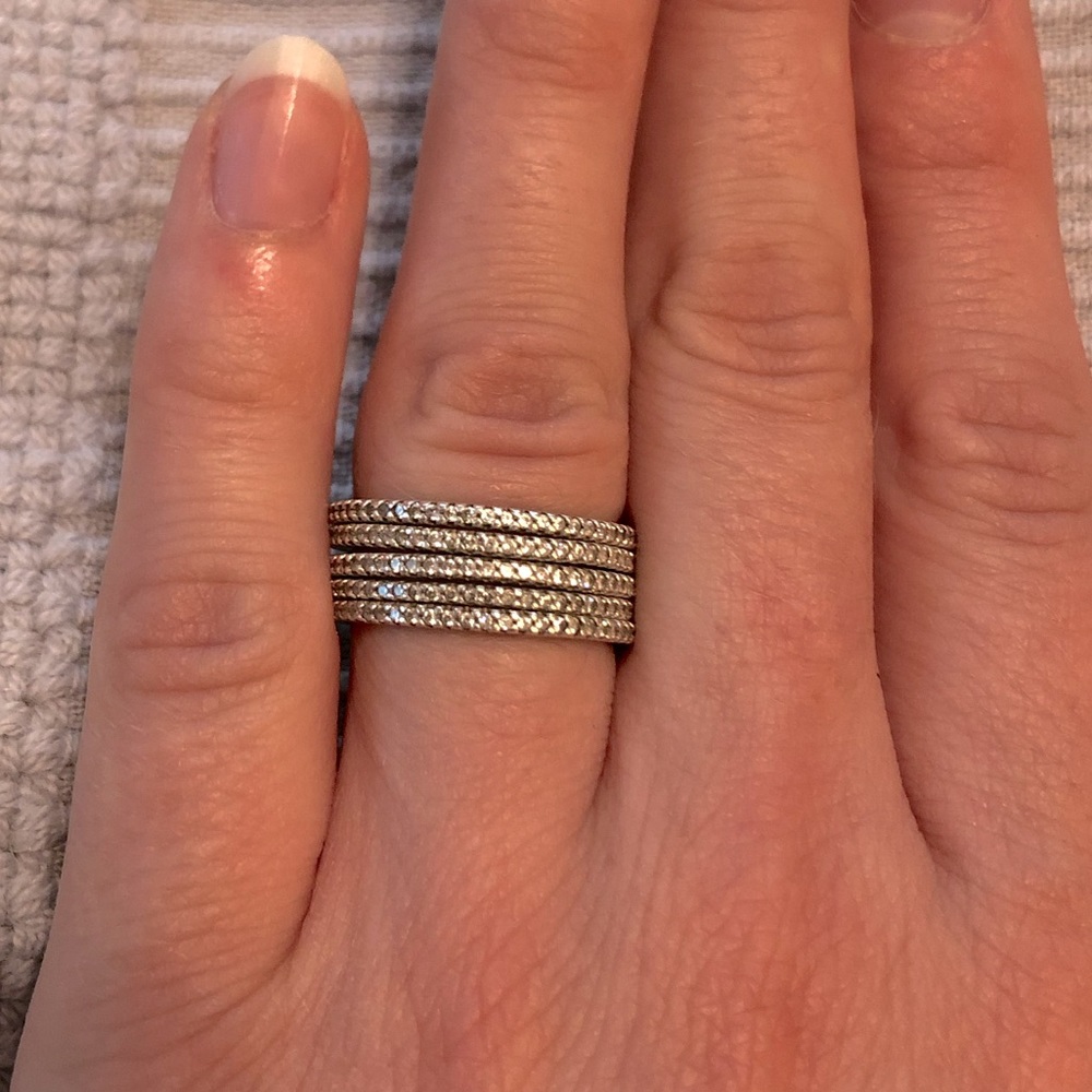 Silpada Stackable Eternity Crystal Ring Set